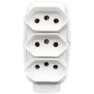 Tomada Em Barra Tripla 2p+t 20a 250v 26331 Branca Ilumi