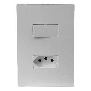 Conjunto Interruptor Simples 10a E Tomada 10a 250v I9 94200 Branco Ilumi