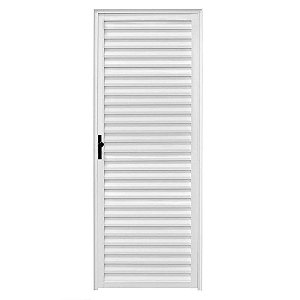 Porta De Alumínio Veneziana Lado Direita 210x70cm Premium Branca Clm