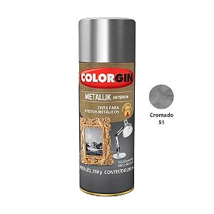 Tinta Spray Metallik Interior 350ml 51 Cromado Colorgin