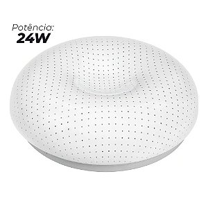 Plafon Led De Sobrepor Iara 24w 6500k Luz Branca Fria Bivolt Branco Avant
