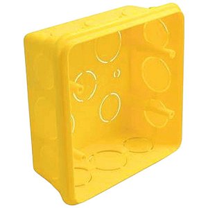 Caixa De Luz De Embutir Quadrado 4x4 Amarela Ilumi