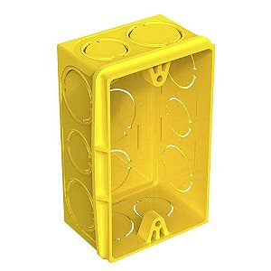 Caixa De Luz De Embutir Retangular 4x2 Amarela Amanco