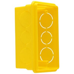 Caixa De Luz De Embutir Retangular 4x2 Amarela Ilumi