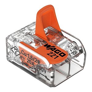 Conector De Emenda 2 Pólos Cabo Até 4mm 32a 450v 221-412 Wago