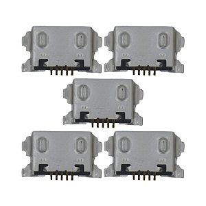 Kit 5un Conector Carga Micro USB - K12 / Plus / Max / Prime / K40s / Zenfone 4 Max
