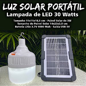 Sistema de Luz Solar Portátil 30W