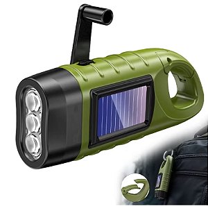 Lanterna movida a energia solar para pesca caminhadas com fivela dobrável lâmpada de emergência