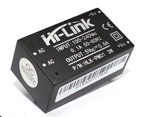 Mini Fonte HLK-PM01 100~240VAC para 5V DC 3W