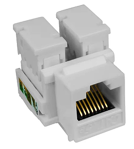 Conector Keystone Fêmea RJ45 CAT-5E Branco