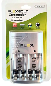Carregador de Pilhas Flexgold - FX-C16