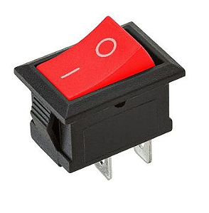 Mini Chave Gangorra KCD11-101 2 Terminais Vermelha - KIT C/ 10 UN