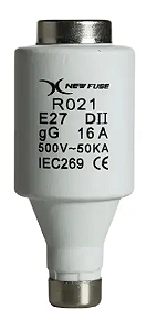 Fusivel Cerâmica E27 16A 500V 21x50 - Modedo R021 - KIT C/ 10 UNIDADES
