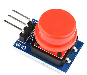 Módulo Push Button 12MM 3 Pinos C/Capa Vermelha