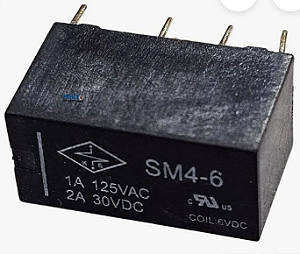 Rele SM4-6 1A 125VA4 2A 30 VDC 8 Terminais