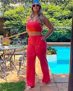 Conjunto calça e cropped "ROSA"