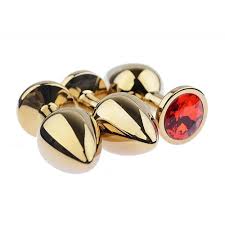 PLUG P - EM METAL DOURADO COM JOIA REDONDA