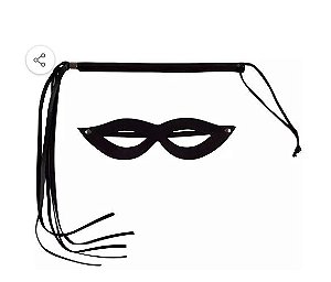 KIT DOMINADORA MÁSCARA E CHICOTE