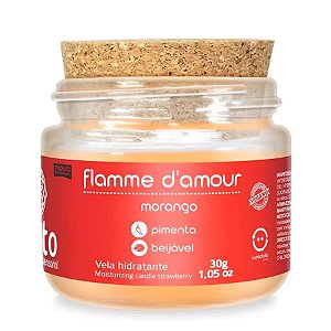 VELA AROMÁTICA FLAMME D'AMOUR BEIJÁVEL MORANGO – SANTO - 30G