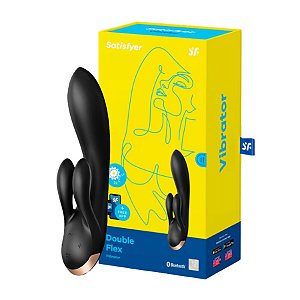 SATISFYER DOUBLE FLEX - VIBRADOR PONTO G COM ESTIMULADOR DE CLITÓRIS CONNECT APP
