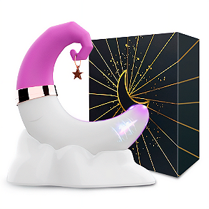 LUMA - VIBRADOR E SUGADOR EM FORMATO DE LUA COM BASE DE CARREGAMENTO EM FORMATO DE NUVEM