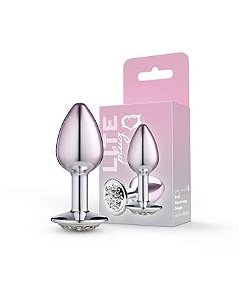 PLUG P - CRAVEJADO BICOLOR PRATA COM ROSA LINHA LITEPLUG SEXY FANTASY EM POLIPROPILENO
