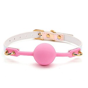 MORDAÇA COM BOLA ROSA - LUXO