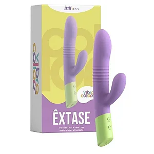 ÊXTASE COLORS VIBRADOR VAI E VEM LINHA VIBRA COLLORS 10 MODOS DE VIBRAÇÃO INTT