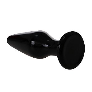 PLUG ANAL DE VIDRO PRETO FORMATO CÔNICO