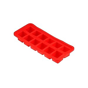 Forma De Gelo De Silicone 12 Cubos Vermelho Unyhome