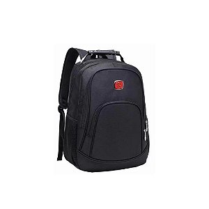 Mochila Masculina Preta Básica Com Espaço Para Notebook