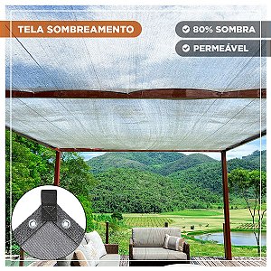Tela Shade Pergolado Cinza 80% 4x3,5