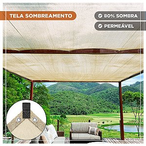 Tela Shade Pergolado Bege 80% 7x10