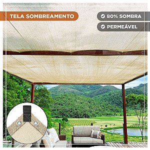 Tela Shade Pergolado Bege 80% 7x9,5