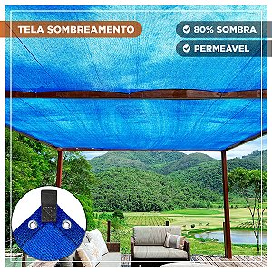 Tela Shade Pergolado Azul 80% 4x3,5