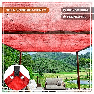 Tela Shade Pergolado Vermelho 80% 5x2,5