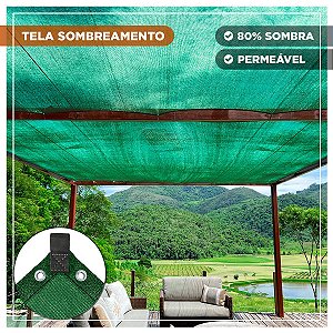 Tela Shade Pergolado Verde 80% 5x7,5