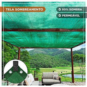 Tela Shade Pergolado Verde 80% 7x10