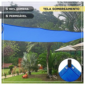 Tela Sombreamento Decorativo 90% Azul 5x8