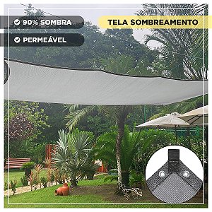Tela Sombreamento Decorativo 90% Cinza 5x9,5