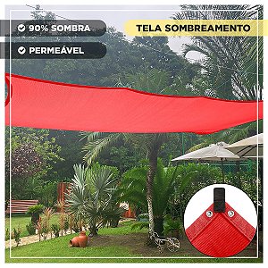 Tela Sombreamento Decorativo 90% Vermelho 5x3