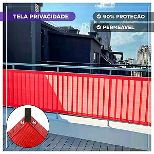Tela Privacidade e Proteção Vermelho 1x3