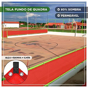 Tela Fundo De Quadra Esportiva Vermelha 1,5m x 16m