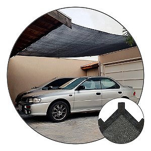 Tela Toldo Garagem Estacionamento 80% Preto 3x5 Acabamento