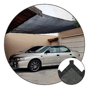 Tela Toldo Garagem Estacionamento 80% Preto 3x10 Acabamento