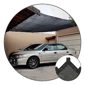 Tela Toldo Garagem Estacionamento 80% Preto 4x8 Acabamento