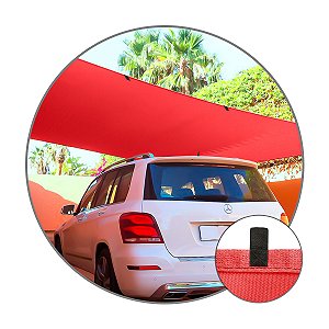Tela Sombrite Vermelho 90% 4x6 Sombreamento Toldo Garagem