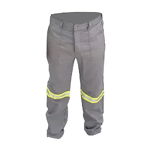 CALCA  ELETRICISTA CINZA CLARO NR10 COM REFLETIVO VERDE - MAICOL CA-44109