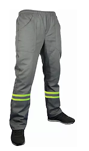 CALCA EM BRIM PRIME  100% ALGODAO  CINZA COM REFLETIVO