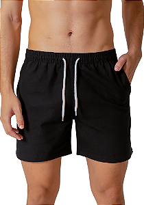 SHORT DE LINHO PREMIUM - PRETO